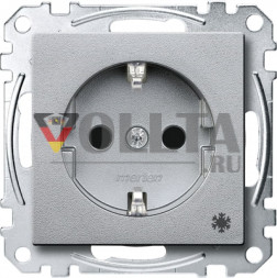 Schneider серия: Merten MEG2354-0460 System M SCHUKO-розетка 16А, c символом холодильник цвет: алюминевый, тон: матовый