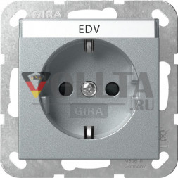 Gira 446226 BSF+SH System 55 F алюминиевая розетка SCHUKO