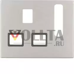 Berker 3313077014 Центральная часть для розеток, британский стандарт, переключаемая, нержавеющая сталь Ber