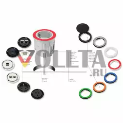 EVOline One белый / 1 розетка / защитное кольцо + крышка / нержавеющая сталь