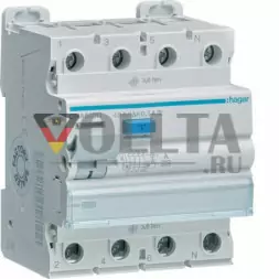 Hager CNA640D 4P 10kA 40A 100mA Тип S дифференциальный автоматический выключатель