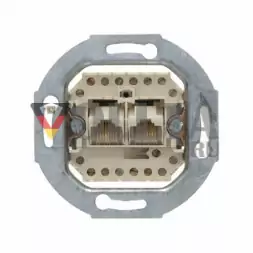 Berker 4539 UAE ISDN Cat3 Компьютерная розетка, двойная, цвет: кремово-белый