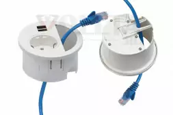 Крышка EVOline Circle80 / HDMI / 3 кабельных выхода