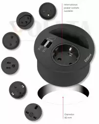 Крышка EVOline Circle80 / HDMI / 3 кабельных выхода