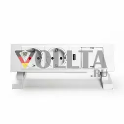 Док-станция EVOline Square / 2 порта питания / 1 USB-зарядное устройство / Свободный слот / Белый