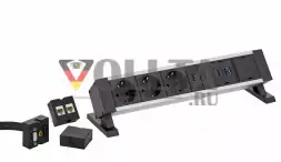 Док-станция EVOline Square / 2 порта питания / 1 USB-зарядное устройство / Свободный слот / Белый