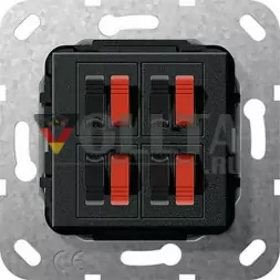 Gira 569410 System55 Аудио-розетка четверная цвет: черный, тон: матовый