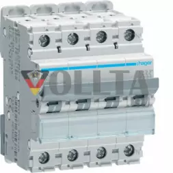 Автоматический выключатель Hager NCN650 3-полюсный +N C50A 10кА 4M