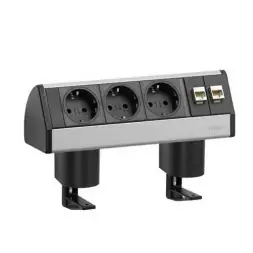 Док-станция EVOline Dock DATA SMALL / 3 разъема питания / 2 разъема RJ45 / без зажима / черный