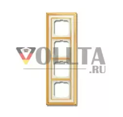 Busch-Jaeger 1724-838 рамка крышки, 4-сторонняя рамка полированная латунь цвета слоновой кости