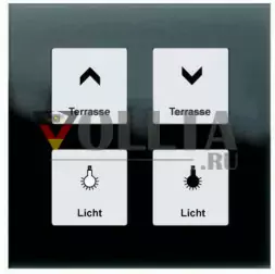 MDT RF-GTA4S.01 KNX RF+ Радио стеклянная клавиша четверная Plus с приводом цвет: черный