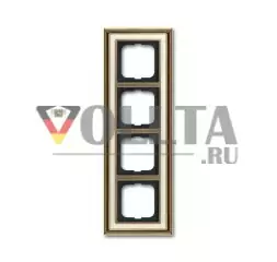 Busch-Jaeger 1724-848 рамка крышки, 4-сторонняя рамка латунь античная слоновая кость белый