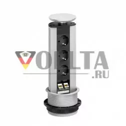 EVOline Port DATA / черный / 3 выдвижных разъема / 2 разъема RJ45