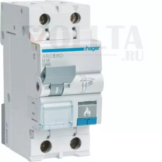 Hager ARC560D AFDD 1P+N 10kA C-10A 2M противопожарный выключатель