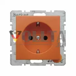 Berker 47431914 S1 SCHUKO-розетка 16А, без защиты от детей цвет:оранжевый , тон: матовый