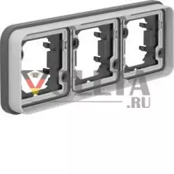 Berker 13303505 Рамка 3-х сторонняя горизонтальная для скрытого монтажа светло-серая, матовая Berker W.1