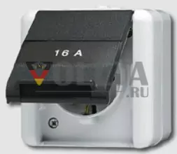 Jung 820KOONAW WG800 SCHUKO-розетка 16А, c откидной крышкой цвет:оранжевый