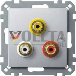 Schneider серия: Merten MEG4351-0460 System M Chinch розетка цвет: алюминевый, тон: матовый