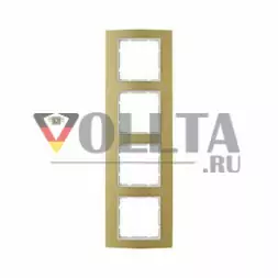 Berker 10143046 B3 рамка четверная цвет:золотой, тон: матовый