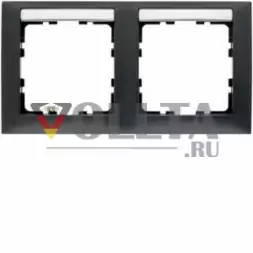 Berker 10229969 2-х полосный горизонтальный BF S.1 антрацитовый матовый рамка