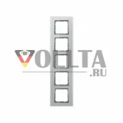 Berker 10156414 B7 рамка пятерная стекло, цвет: алюминевый
