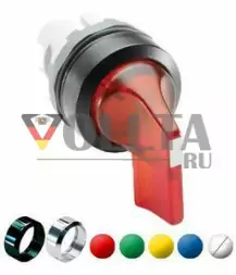ABB Stotz-Kontakt M2SS4-11L, селекторный переключатель с подсветкой BC, синий, 2 положения, длинная поворотная ручка, 1SFA611203R1104