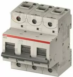 ABB Stotz-Kontakt S803C-C80, высокопроизводительный автоматический выключатель, 80A,C,415VAC=Icu 25kA,3P, 2CCS883001R0804