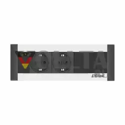 EVOline FrameDock 2-1 серебристый / 2 розетки / 1 свободное пространство