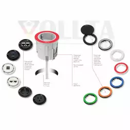 EVOline One B/F / 1x розетка / защитное кольцо со вставкой из нержавеющей стали