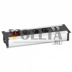 EVOline FrameDock DATA MEDIUM / анодированный серебристый / 4 разъема питания / 2 разъема RJ45
