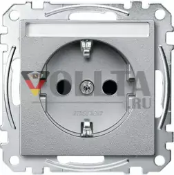 Schneider серия: Merten MEG2402-0460 System M SCHUKO-розетка 16А, цвет: алюминевый, тон: матовый
