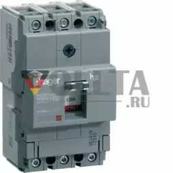 Автоматический выключатель Hager HHA100H x160 3-полюсный 25кА 100А