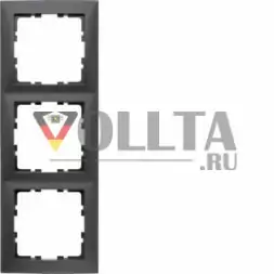 Berker 10139949 3-х полосная S.1 антрацитовая матовая рамка