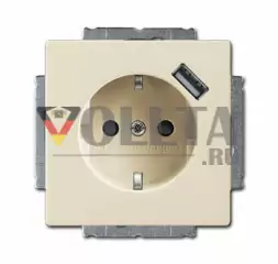 Busch-Jaeger 20EUCBUSB-82 Future linear, USB розетка  цвет: кремово-белый