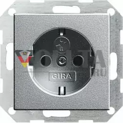 Gira 045326 System55 SCHUKO-розетка  16А, цвет: алюминевый