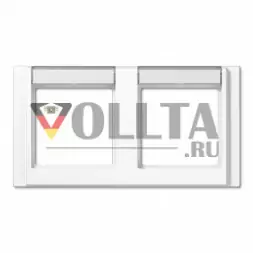Jung A5820NAWW A500 рамка двойная,  горизонтальная, цвет: альпийский белый