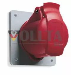 ABB Stotz-Kontakt 232RU4, панельная розетка, 32 А, IP44 4ч, 2P+E, 100-130 В, 50+60 Гц, желтая, 2CMA193241R1000