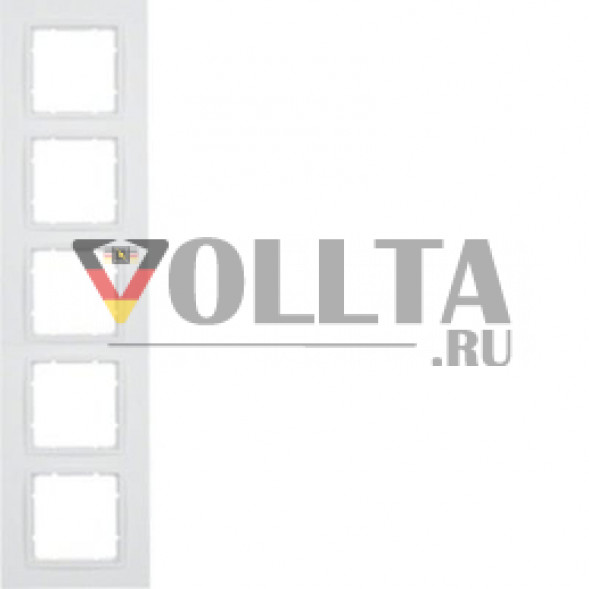 Berker 10156919 B7 рамка пятерная цвет:полярная белизна, тон: матовый