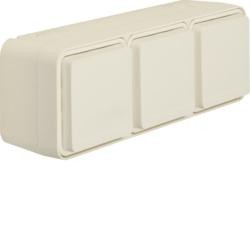 Berker 6768833512 3-контактная розетка с защитным контактом и откидной крышкой AP Berker W.1 полярно-белый