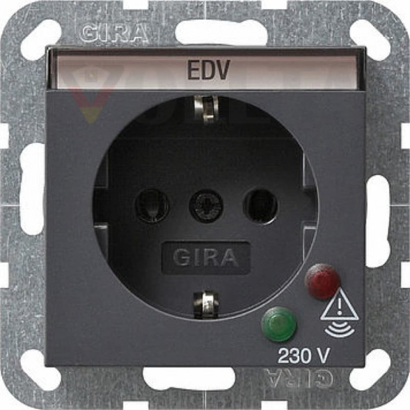 Gira 045128 System55 SCHUKO-розетка  16А, цвет:антрацит