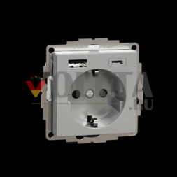 MERTEN MEG2367-0460 USB A+C 3A алюминиевая система M розетка SCHUKO