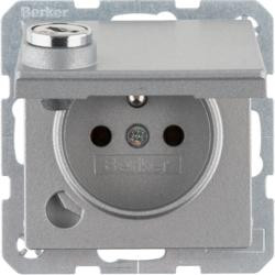 Berker 6765116084 Q.1 алюминиевая матовая лакированная розетка
