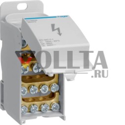 Распределительный блок Hager KJ02CN 160A закрытый 1-полюсный
