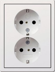 Gira 0783112 Двойной накладной выключатель SCHUKO KS чисто белый