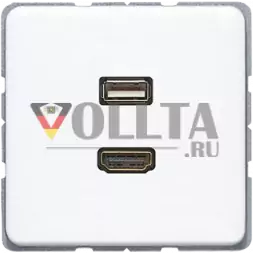 Jung MACD1163WW Мультимедийная система подключения HDMI / USB 2.0, серия CD, альпийский белый