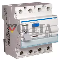 Hager CDC440J УЗО (устройство защитного отключения) 2P 40А/30мА, тип AC