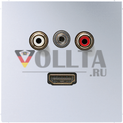 Система мультимедийного подключения Jung MAAL1082 Cinch audio / mini jack 3,5 мм / HDMI, серия LS, алюминий