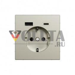 MERTEN MEG2367-6036 USB A+C 3A нержавеющая сталь системная розетка SCHUKO