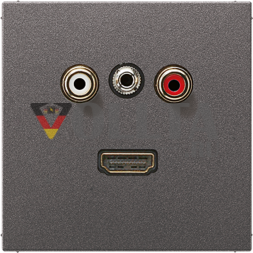 Система мультимедийного подключения Jung MAAL1082AN Cinch audio / mini jack 3,5 мм / HDMI, серия LS, антрацит (крашеный алюминий)