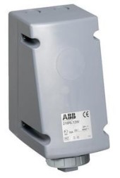 ABB Stotz-Kontakt 216RL12W, настенная розетка для поверхностного монтажа, 16 A 12h, IP67, 2P+E, Трансф., DC, серая, 2CMA168460R1000
